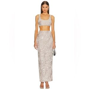 Michael Costello Marlene Top & Skirt Set in Frost